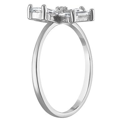 Designs by Gioelli Sterling Silver Cubic Zirconia Bow Ring