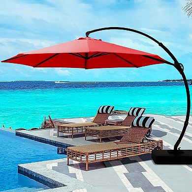 11ft Vintage-Style Cantilever Umbrella for Inviting Patio Gatherings