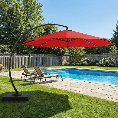 11ft Vintage-Style Cantilever Umbrella for Inviting Patio Gatherings