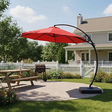 11ft Vintage-Style Cantilever Umbrella for Inviting Patio Gatherings