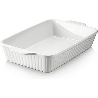 Great Ambitions 9x13 Ceramic Casserole Dish, 4.2-qt Oven-Safe Lasagna Pan with Handles, Wedding Gift
