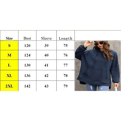 Womens Oversized Hoodies Casual Long Sleeve Waffle Knit Drawstring Side Slit Pullover Sweatshirts