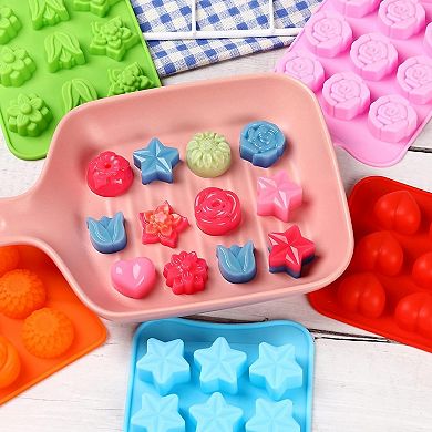 6-Pack Flower Chocolate Molds! 15-Cavity Silicone Tray for Candy, Ice & DIY Crafts