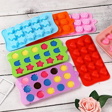 6-Pack Flower Chocolate Molds! 15-Cavity Silicone Tray for Candy, Ice & DIY Crafts
