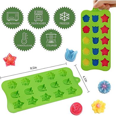 6-Pack Flower Chocolate Molds! 15-Cavity Silicone Tray for Candy, Ice & DIY Crafts