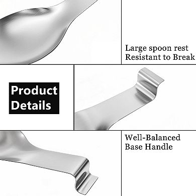 Great Ambitions 8Pk Stainless Steel Spoon Rest,Ladle Spatula Tong Holder,Dishwasher Safe Kitchenware