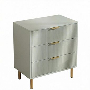 3 Drawer Dresser for Bedroom w/Handle and Large Drawer, Wood Chest