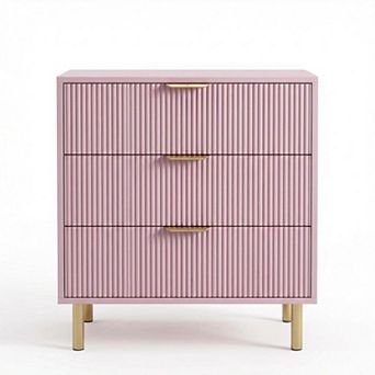 3 Drawer Dresser for Bedroom w/Handle and Large Drawer, Wood Chest