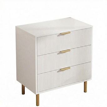 3 Drawer Dresser for Bedroom w/Handle and Large Drawer, Wood Chest