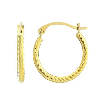 Taylor Grace 10k Gold Corrugated Hoop Earrings