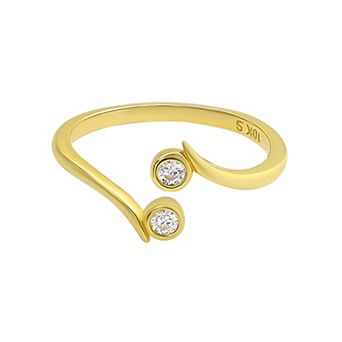 Taylor Grace 10k Gold Bypass Cubic Zirconia Toe Ring