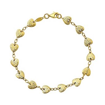 Taylor Grace 10k Gold Stamped Heart Bracelet