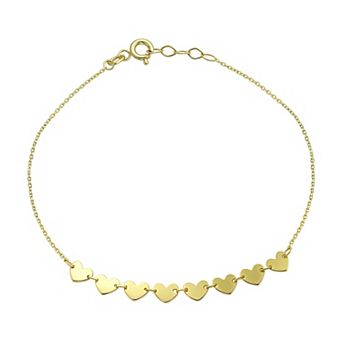 Taylor Grace 10k Gold Hearts Bracelet
