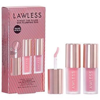 LAWLESS Mini Forget The Filler Lip Plumper Duo with Velvet + Strawberry Popsicle