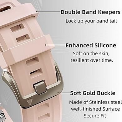 2-Pack 20mm Silicone Quickfit Band with Gold Buckle