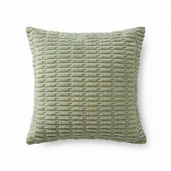 Textured Woven Decorative Throw Pillow with Raised Grid Pattern Square Accent Cushion 17.7x17.7in
