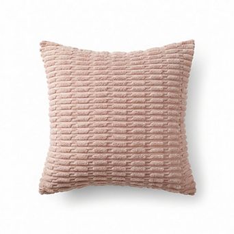 Textured Woven Decorative Throw Pillow with Raised Grid Pattern Square Accent Cushion 17.7x17.7in