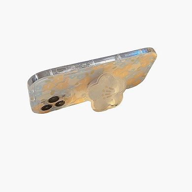 Floral Phone Case with Built In Phone Stand Clear Slim Protective Cover