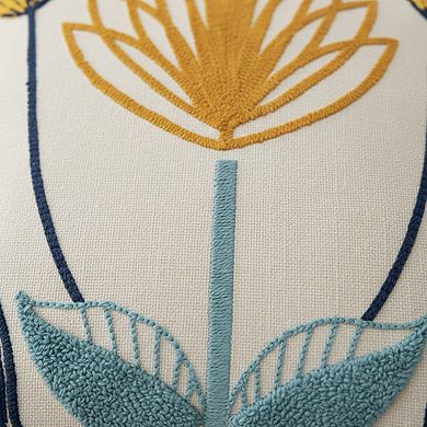 Decorative Floral Throw Pillow Cover Soft Textured Fabric Square Cushion Cover Single Pack