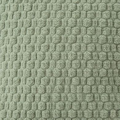 Textured Knit Decorative Throw Pillow with Raised Waffle Pattern Square Accent Cushion 17.7x17.7in