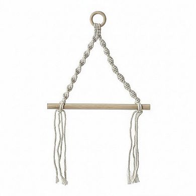 3-piece Hanging Rope Toilet Paper Holder with Wooden Dowel Bar