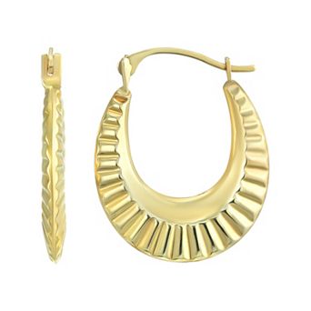 Forever 14K Gold Scalloped Hoop Earrings