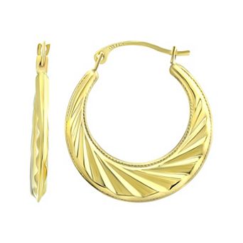 Forever 14K Gold Fluted Hoop Earrings