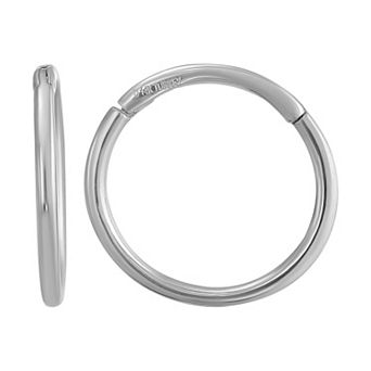 Forever 14K Rhodium Over 14K Gold Endless Hoop Earrings