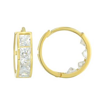 Forever 14K Gold Cubic Zirconia Huggie Earrings