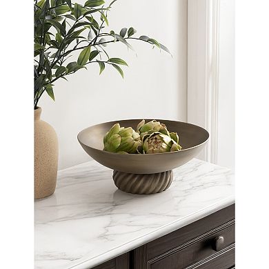 Trenza Round Footed Metal Bowl