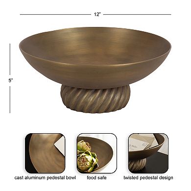 Trenza Round Footed Metal Bowl