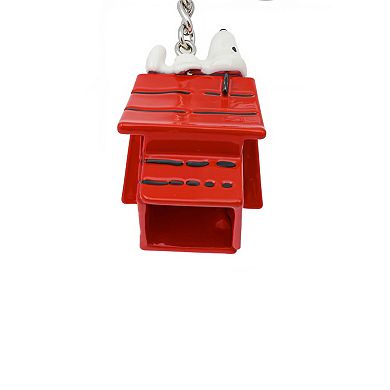 Peanuts Silver Tone Snoopy Dog House Keychain