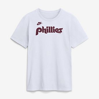 Men's Nike White Philadelphia Phillies Cooperstown Collection Wordmark T-Shirt
