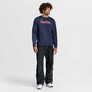 Men's Nike Navy Cleveland Guardians Primetime Wordmark Sweatshirt