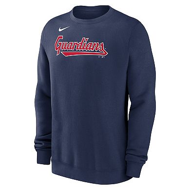 Men's Nike Navy Cleveland Guardians Primetime Wordmark Sweatshirt