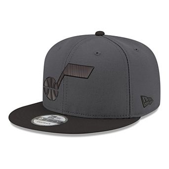 Men's New Era Gray/Black Utah Jazz Logo 2-Tone 9FIFTY Snapback Hat