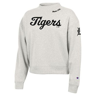 Women's Champion Stone Detroit Tigers Triumph Tri-Blend Sweatshirt