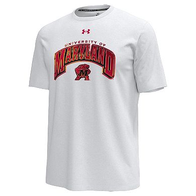 Men's Under Armour White Maryland Terrapins Iridescent Icon T-Shirt
