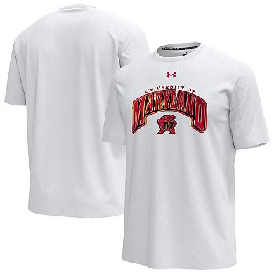Men's Under Armour White Maryland Terrapins Iridescent Icon T-Shirt