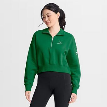 Women's Nike Kelly Green Philadelphia Eagles Phoenix Fleece Quarter-Zip Sweatshirt