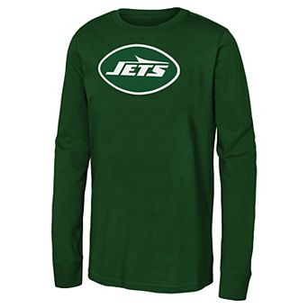 Youth Green New York Jets Primary Logo Long Sleeve T-Shirt