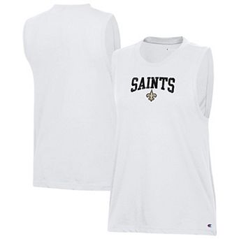 Women's Champion White New Orleans Saints Muscle Tank Top
