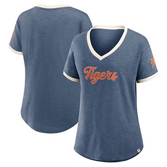 Women's Fanatics Navy Detroit Tigers Cooperstown Collection Vintage Play��� V-Neck T-Shirt