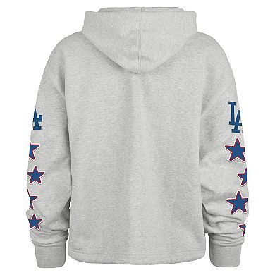 Women's '47 Heather Gray Los Angeles Dodgers Plus Size Starry Eye Hoodie