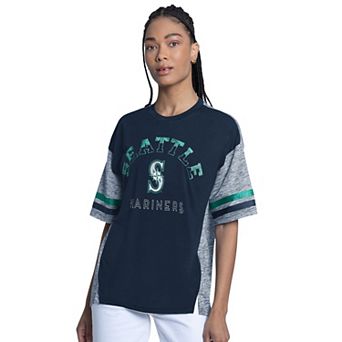 Women's G-III 4Her by Carl Banks Navy Seattle Mariners Off Season Oversized Top