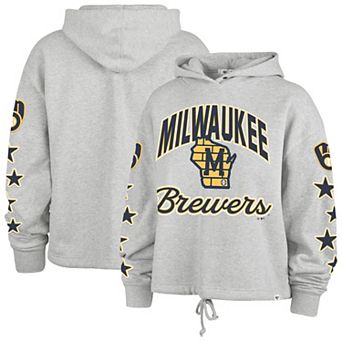Women's '47 Heather Gray Milwaukee Brewers Plus Size Starry Eye Hoodie