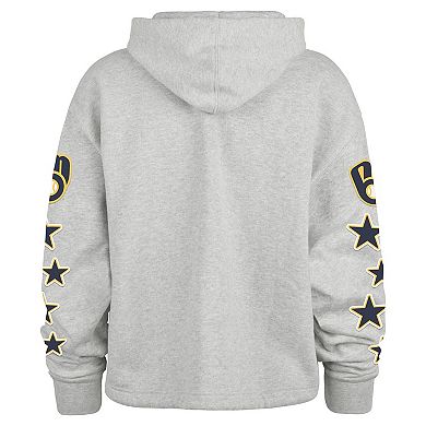Women's '47 Heather Gray Milwaukee Brewers Plus Size Starry Eye Hoodie