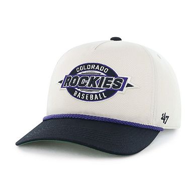 Youth '47 Natural/Black Colorado Rockies Frame Out Hitch Adjustable Hat