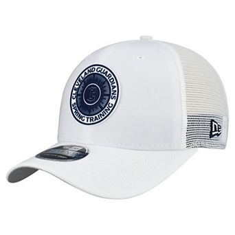 Men's New Era White Cleveland Guardians 2026 Spring Training Fan Pack 9SEVENTY Adjustable Trucker Hat