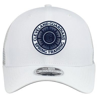 Men's New Era White Cleveland Guardians 2026 Spring Training Fan Pack 9SEVENTY Adjustable Trucker Hat